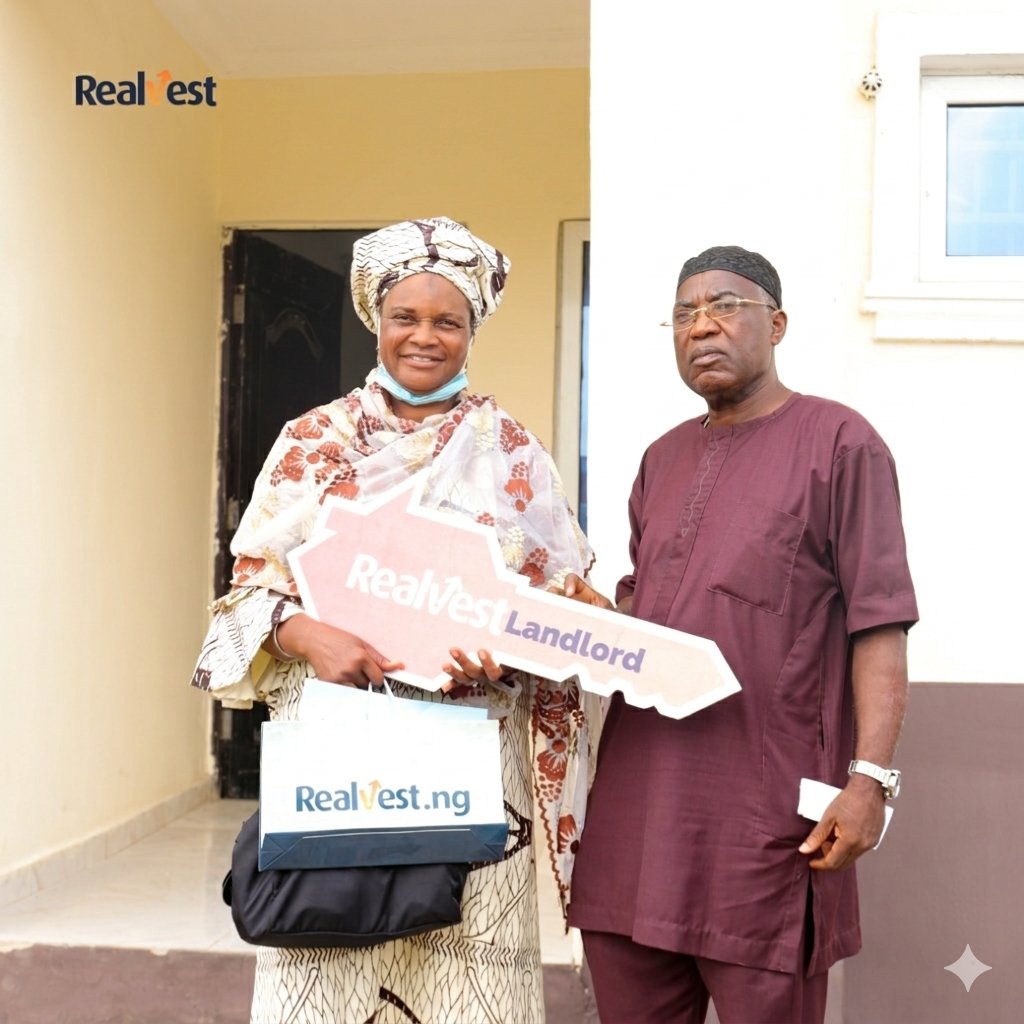 Realvest — couple at handover ceremony
